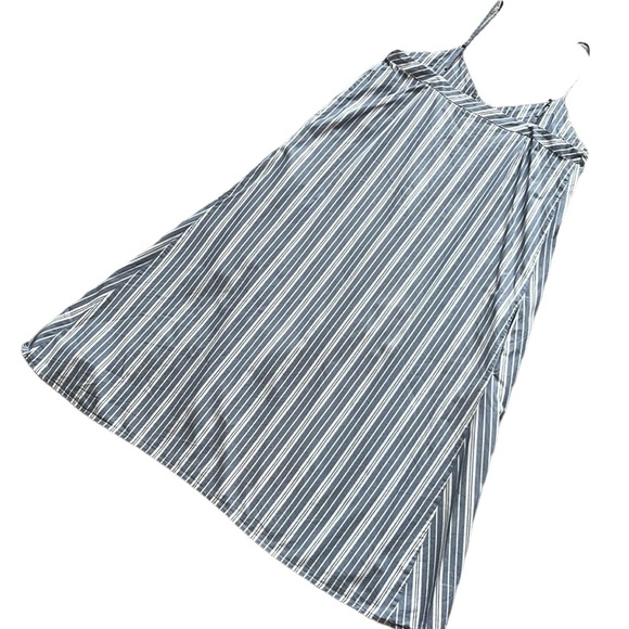 Madewell Striped V-Neck Trapeze Cotton Dress Size Small - Picture 6 of 13